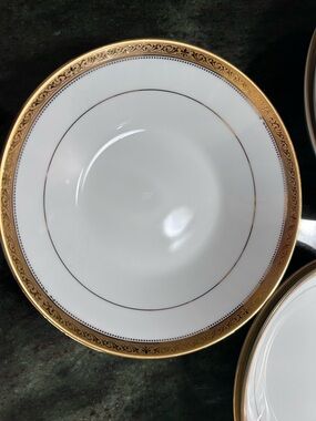 Set of 5   Noritake Contemporary Signature Gold Soup Bowls Or Cereal Bowls 4276